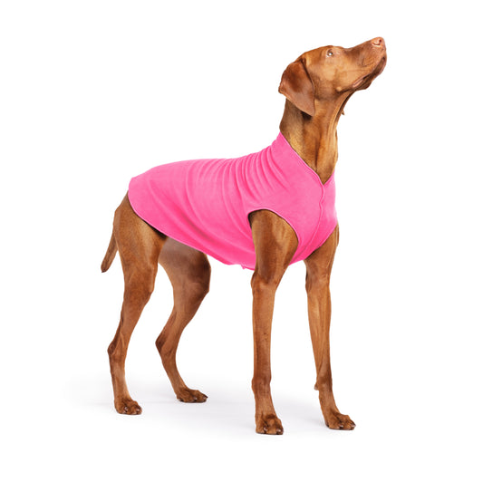 Gold Paw Stretch Fleece - Hot Pink